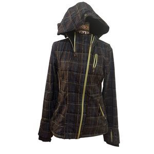Athleta Sun ‎Valley Winter Rain Ski Jacket Plaid Size Small